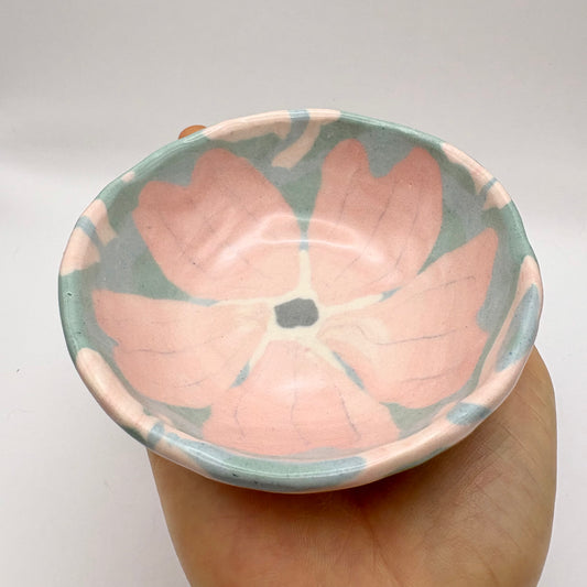 Sakura • Nerikomi Porcelain Pet Bowl / Jewelry Holder • 4-5 inches