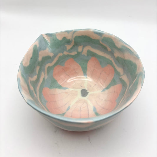 Sakura • Nerikomi Porcelain Matcha Bowl • 12-14 oz