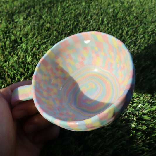 Rainbow • Nerikomi Porcelain Small Mug • 4-5 oz - Ellie Studio - Rainbow - Ellie Studio