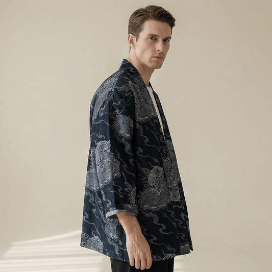 Tiger Roar | Modern Unisex Haori Jacket - Ellie Studio - S - CREST
