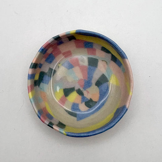 Rainbow • Nerikomi Porcelain Dipping Bowl / Jewelry Holder • 2 inches