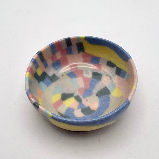 Rainbow • Nerikomi Porcelain Dipping Bowl / Jewelry Holder • 2 inches