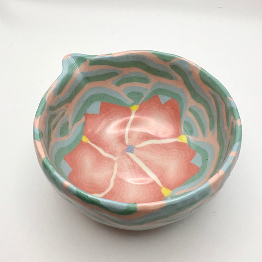 Sakura • Nerikomi Matcha Bowl • 12-14 oz