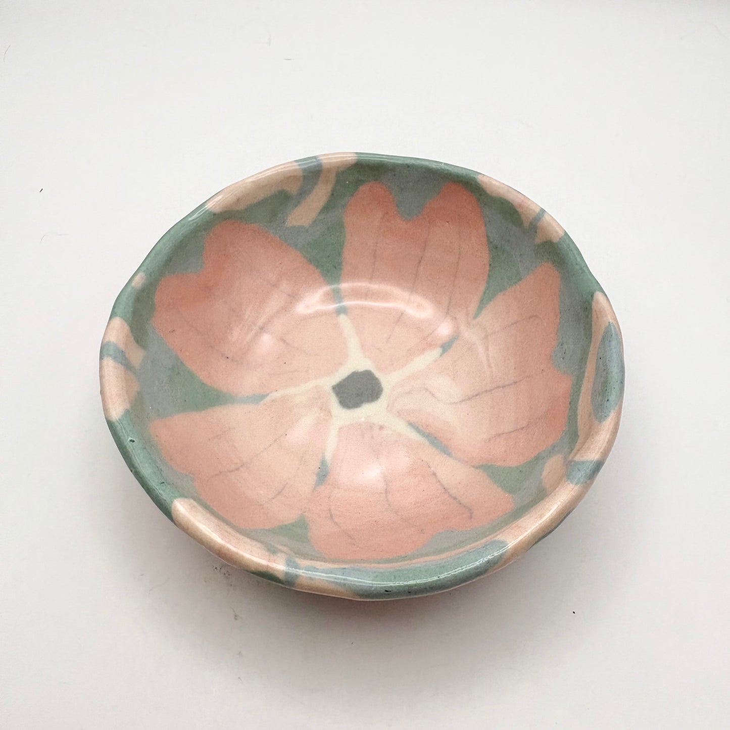 Sakura • Nerikomi Porcelain Pet Bowl / Jewelry Holder • 4-5 inches