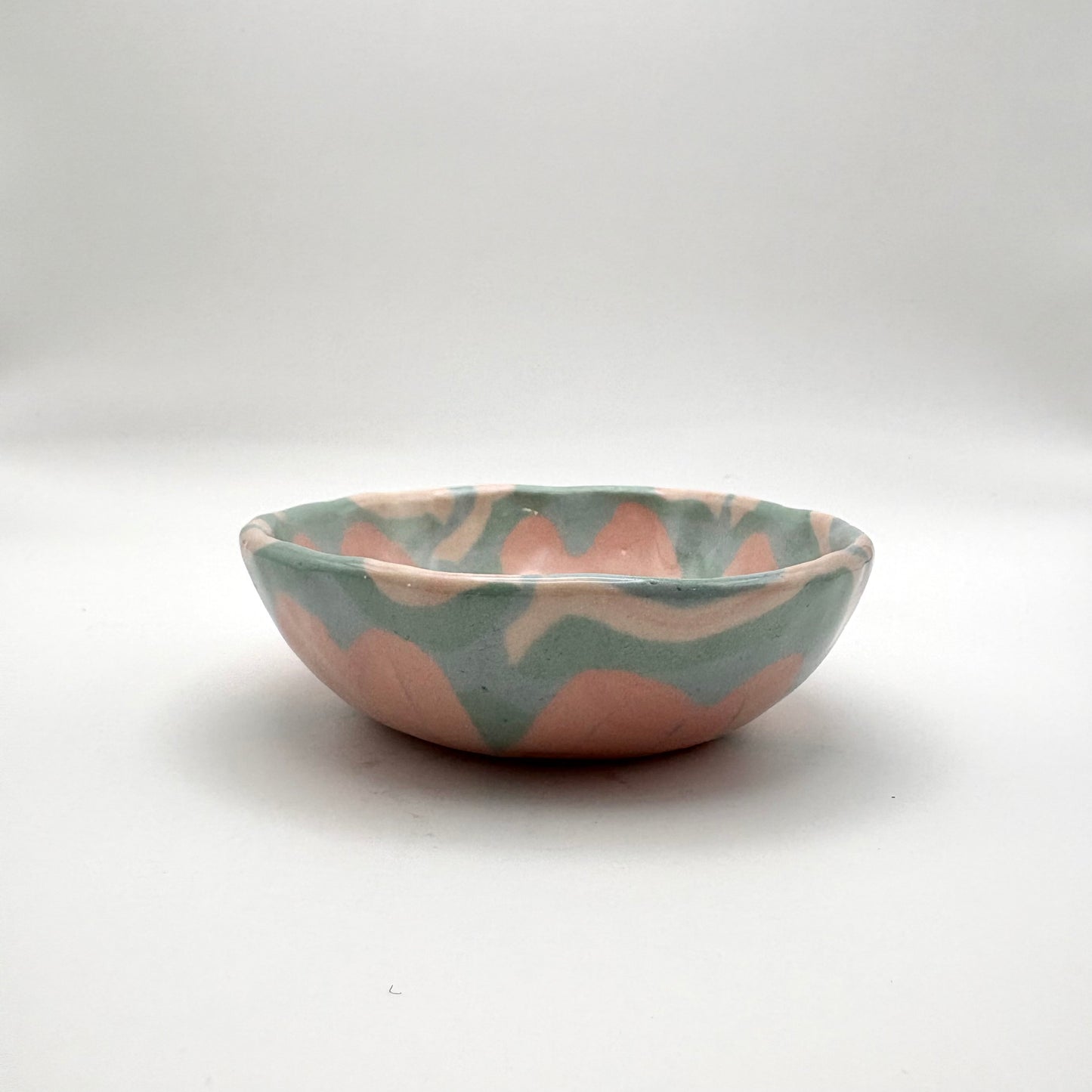 Sakura • Nerikomi Porcelain Pet Bowl / Jewelry Holder • 4-5 inches