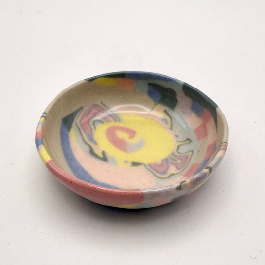 Rainbow • Nerikomi Porcelain Dipping Bowl / Jewelry Holder • 2 inches