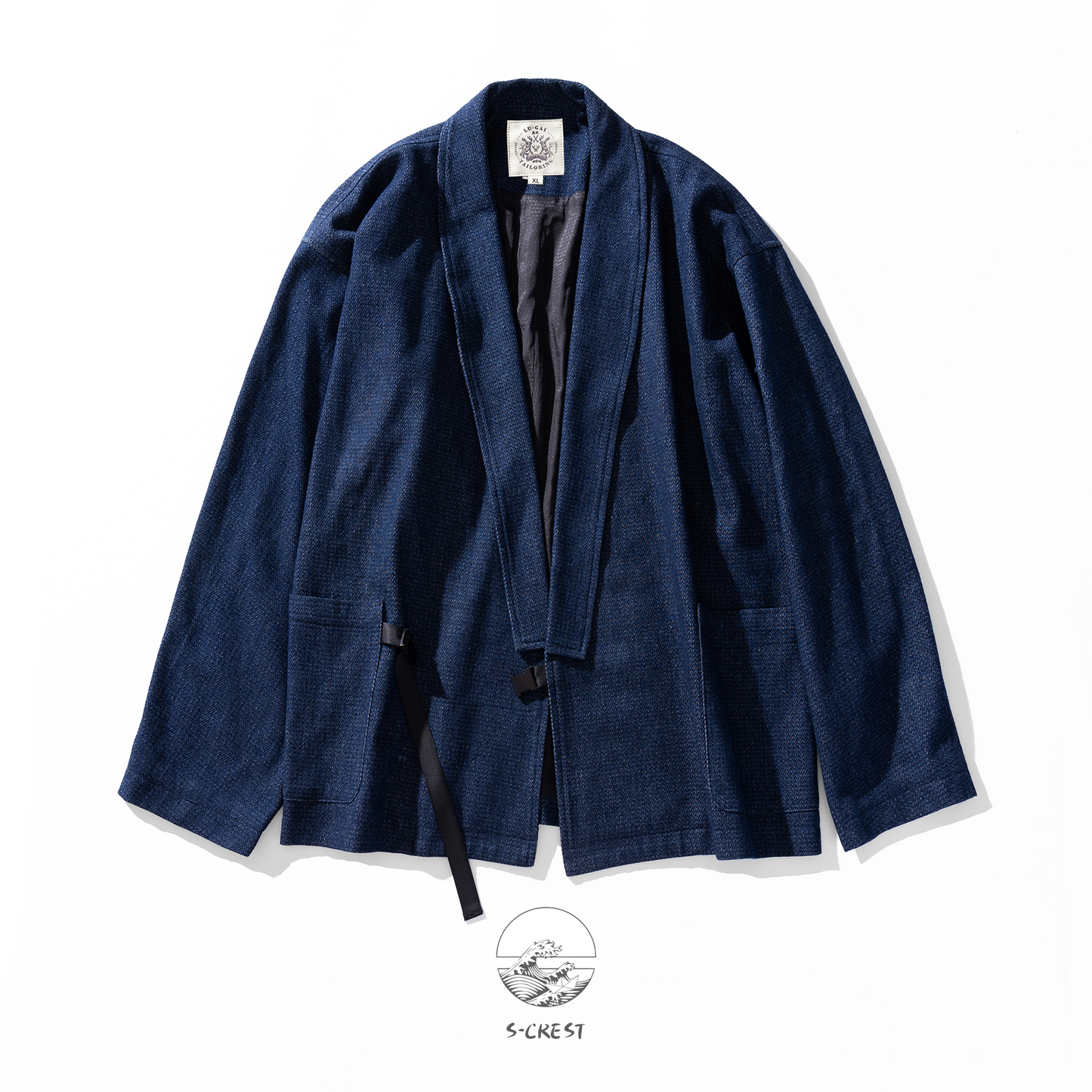 Blue Cotton | Modern Unisex Haori Jacket, Metal Buckle, Streetwear Fit Blazer