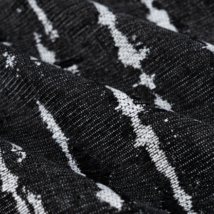 Modern Haori Jacket featuring a bold, black and white crackle pattern, premium fabric, fabric pattern details