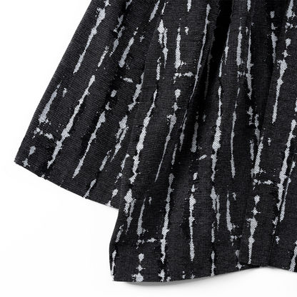 Modern Haori Jacket featuring a bold, black and white crackle pattern, premium fabric, sleeve details