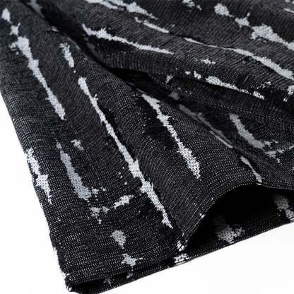 Modern Haori Jacket featuring a bold, black and white crackle pattern, premium fabric, sleeve details