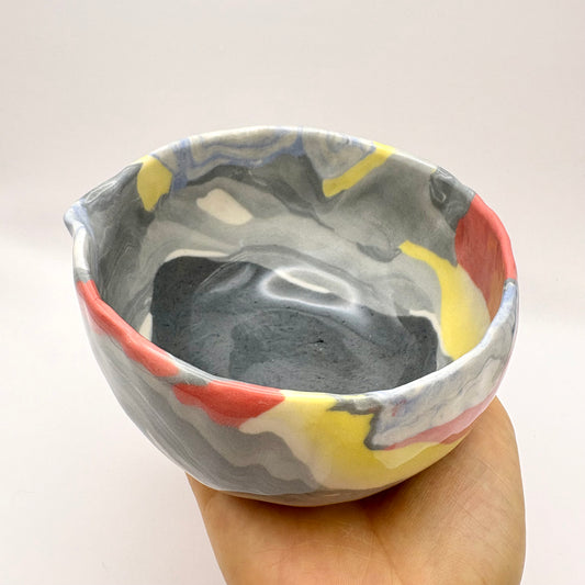 Sunrise • Nerikomi Porcelain Matcha Bowl • 12-14 oz