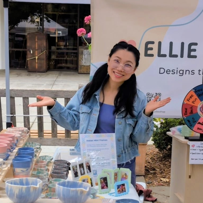 local sunnyvale bay area ceramic artist and designer ellie selling nerikomi handmade porcelain