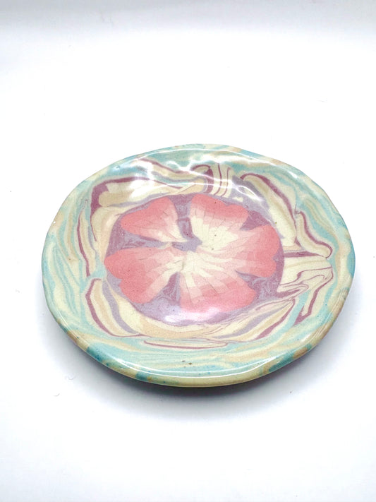 Sakura • Nerikomi Small Plate / Saucer • 4-5 inches