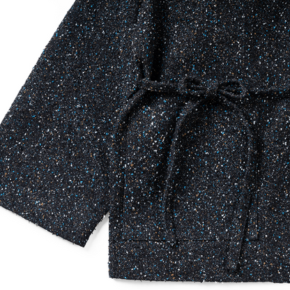 Stardust Modern Unisex Haori by Ellie Studio: A versatile, sustainable layering piece with a subtle glow for work, travel, and everyday joy. front details