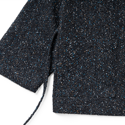 Stardust Modern Unisex Haori by Ellie Studio: A versatile, sustainable layering piece with a subtle glow for work, travel, and everyday joy. front details