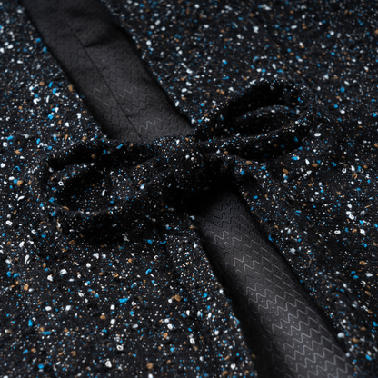 Stardust Modern Unisex Haori by Ellie Studio: A versatile, sustainable layering piece with a subtle glow for work, travel, and everyday joy. front tied details