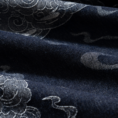 Ellie Studio Tiger Roar Haori: A modern, handcrafted unisex jacket that combines traditional Japanese silhouette with bold, joyful animal art. fabric details