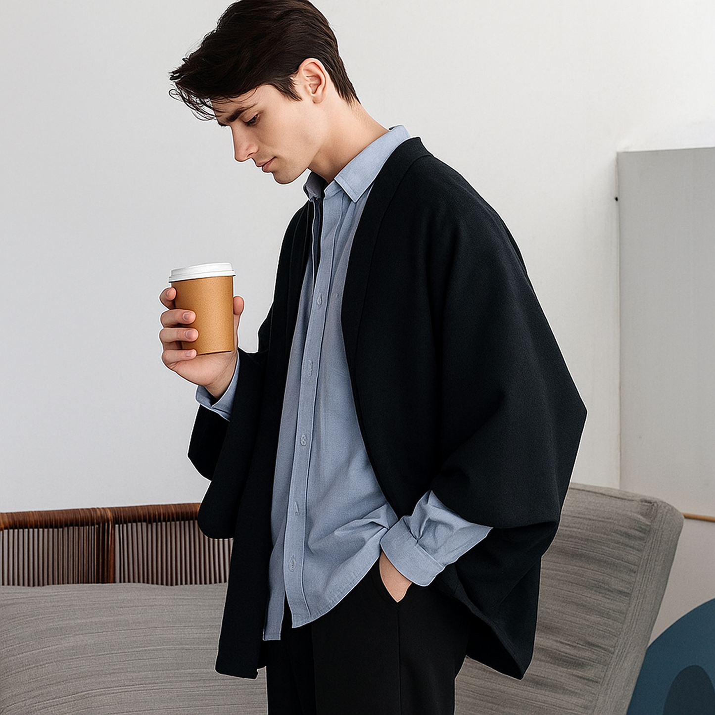 Wool | Modern Unisex Wool Haori Jacket Coat