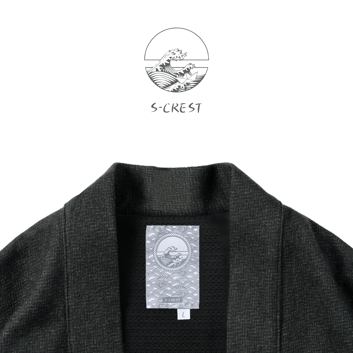 Flow | Modern Unisex Wool Haori Jacket Coat - Ellie Studio - S - CREST