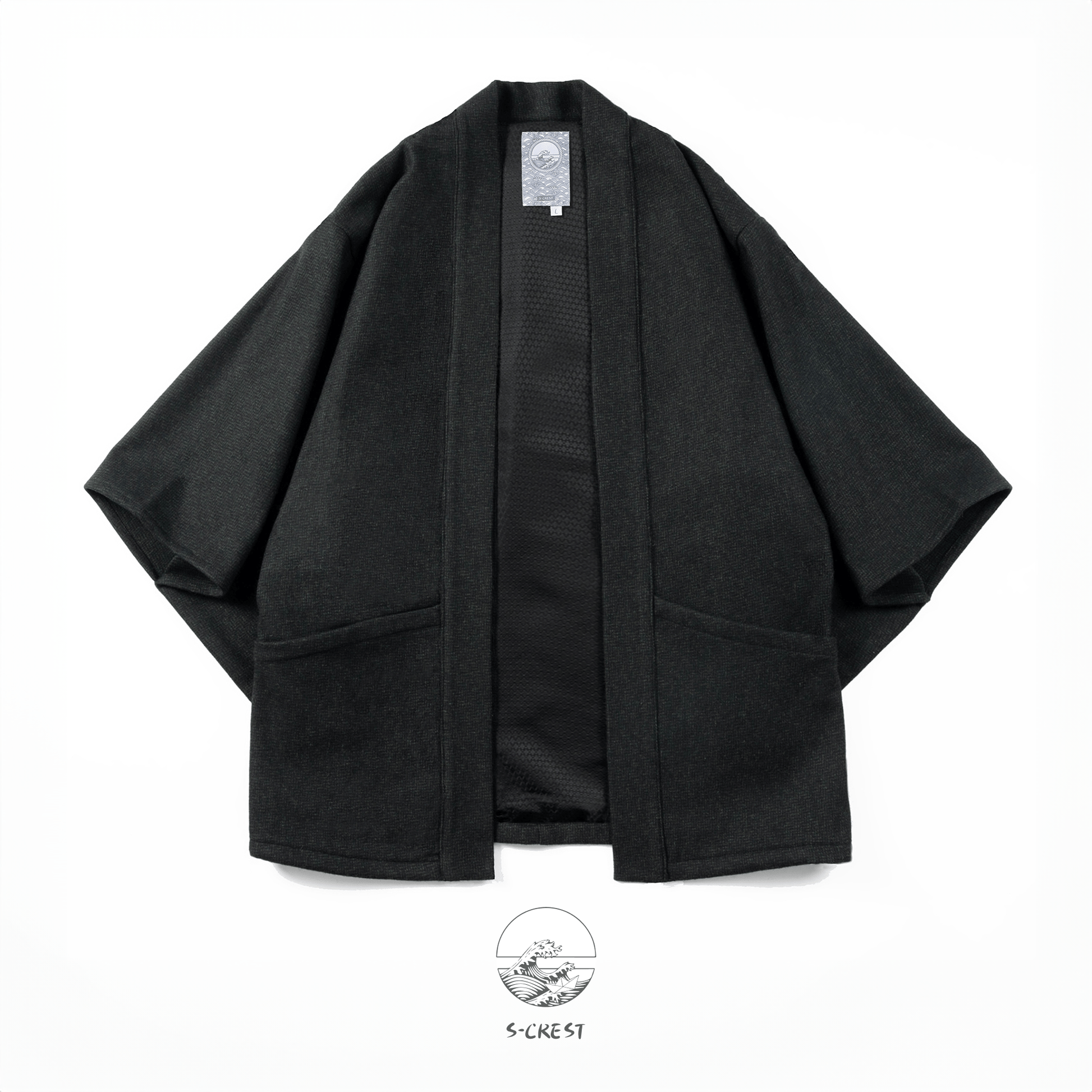 Flow | Modern Unisex Wool Haori Jacket Coat - Ellie Studio - S - CREST