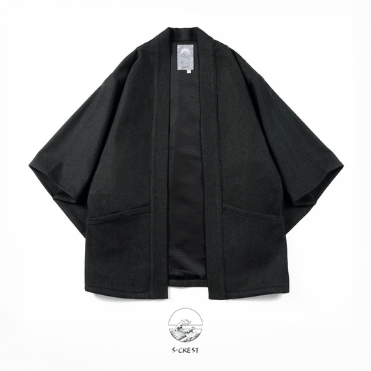 Flow | Modern Unisex Wool Haori Jacket Coat - Ellie Studio - S - CREST