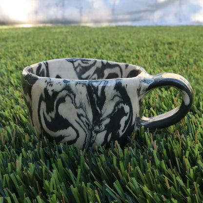 Ink Storm • Nerikomi Espresso Mug • 3 oz - Ellie Studio - Ink Storm - Ellie Studio