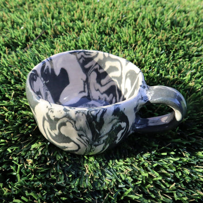 Ink Storm • Nerikomi Espresso Mug • 3 oz - Ellie Studio - Ink Storm - Ellie Studio