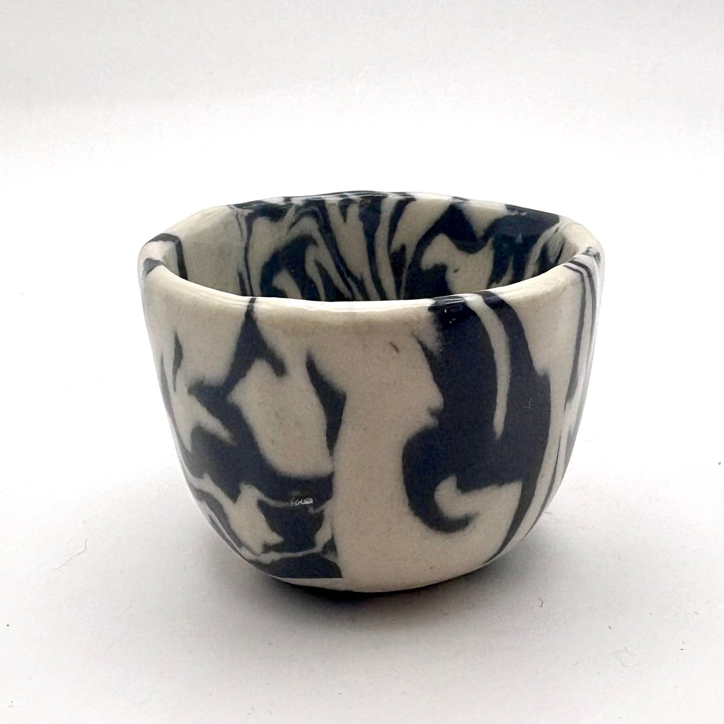 Ink Storm • Nerikomi Porcelain Shot Glass • 1 - 2 oz - Ellie Studio - Ink Storm - Ellie Studio