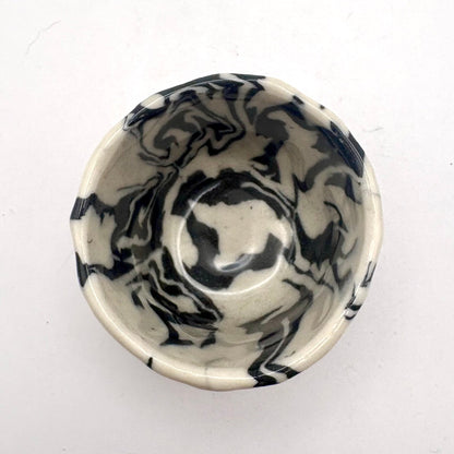 Ink Storm • Nerikomi Porcelain Shot Glass • 1 - 2 oz - Ellie Studio - Ink Storm - Ellie Studio