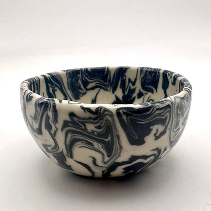 Ink Storm • Nerikomi Porcelain Small Bowl • 4 - 5 oz - Ellie Studio - Ink Storm - Ellie Studio