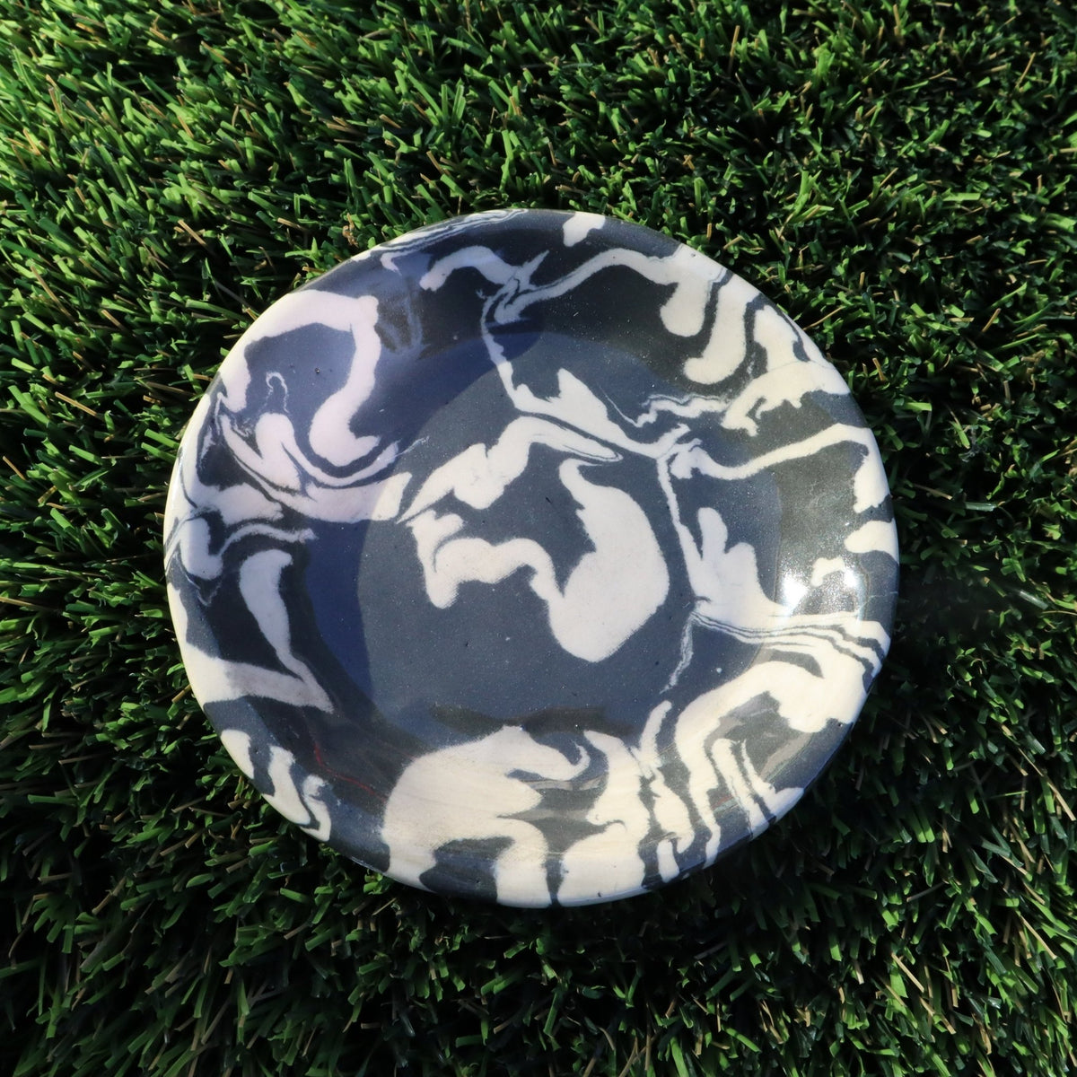 Ink Storm • Nerikomi Small Plate / Saucer • 4-5 inch - Ellie Studio - Ink Storm - Ellie Studio