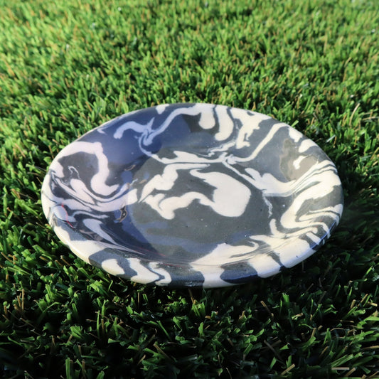 Ink Storm • Nerikomi Small Plate / Saucer • 4-5 inch - Ellie Studio - Ink Storm - Ellie Studio