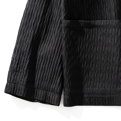 Pleat | Modern Unisex Haori Jacket, Metal Buckle, Streetwear Fit Blazer - Ellie Studio - S - CREST