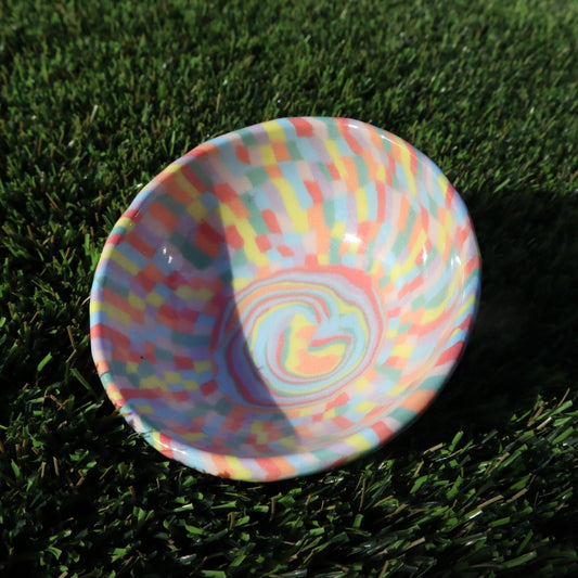 Rainbow • Nerikomi Porcelain Dipping Bowl • 3 inches - Ellie Studio - Rainbow - Ellie Studio