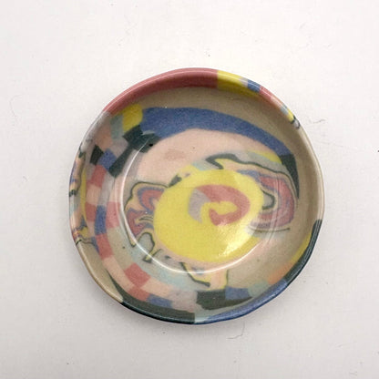 Rainbow • Nerikomi Porcelain Dipping Bowl / Jewelry Holder • 2 inches - Ellie Studio - Rainbow - Ellie Studio