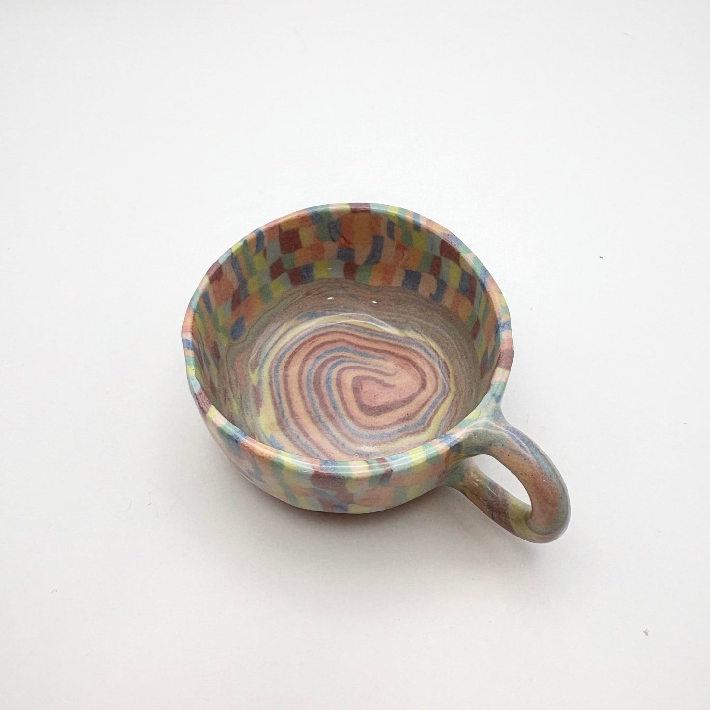Rainbow • Nerikomi Porcelain Extra Small Mug (Espresso) • 2.5oz - Ellie Studio - Rainbow - Ellie Studio