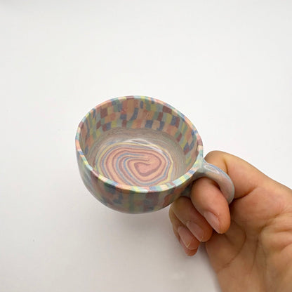 Rainbow • Nerikomi Porcelain Extra Small Mug (Espresso) • 2.5oz - Ellie Studio - Rainbow - Ellie Studio