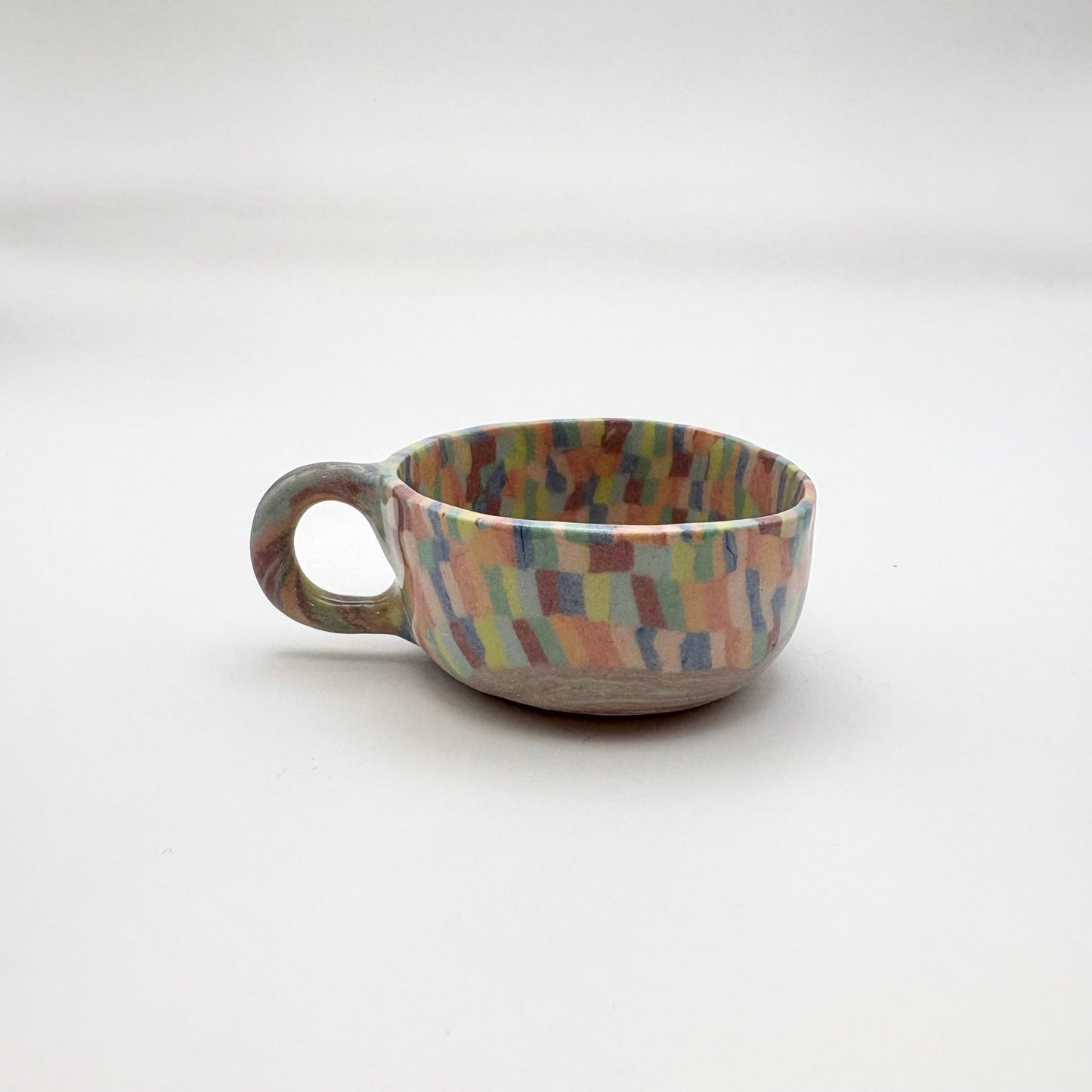 Rainbow • Nerikomi Porcelain Extra Small Mug (Espresso) • 2.5oz - Ellie Studio - Rainbow - Ellie Studio