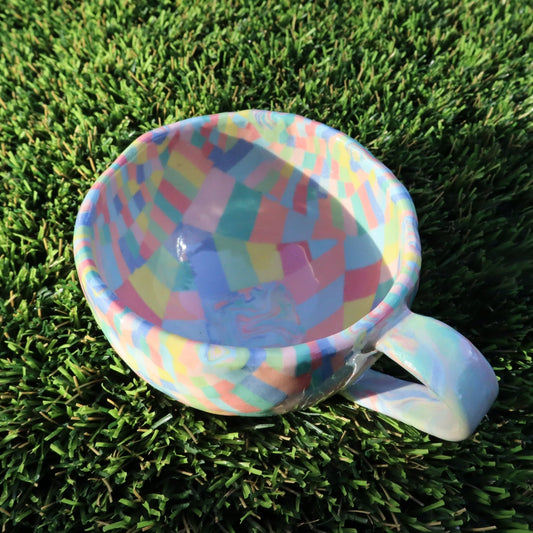 Rainbow • Nerikomi Porcelain Medium Mug • 6-8 oz - Ellie Studio - Rainbow - Ellie Studio