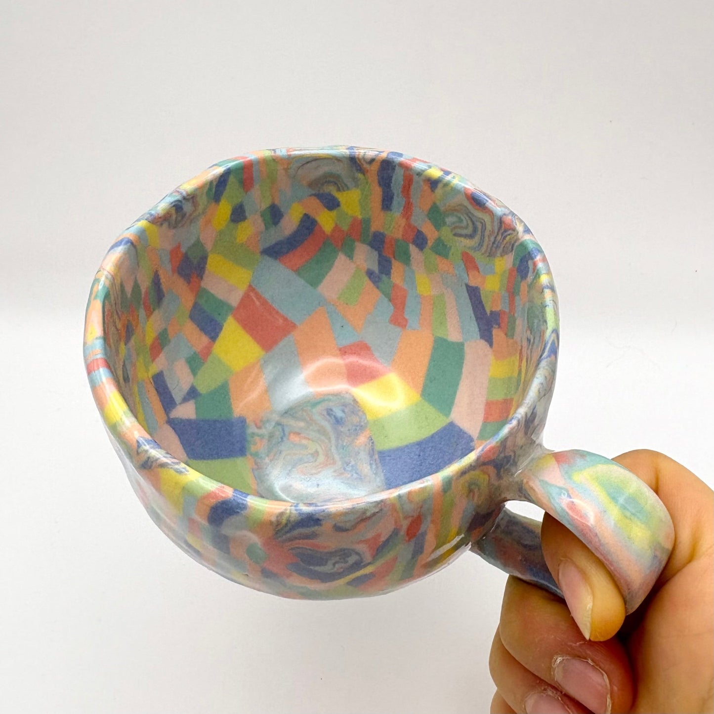 Rainbow • Nerikomi Porcelain Medium Mug • 6 - 8 oz - Ellie Studio - Rainbow - Ellie Studio