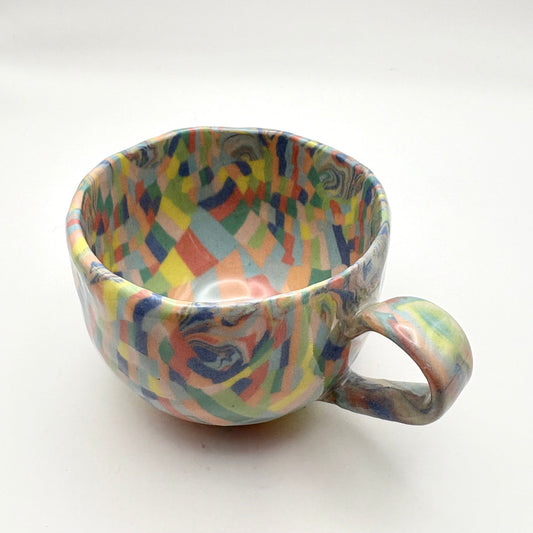 Rainbow • Nerikomi Porcelain Medium Mug • 6 - 8 oz - Ellie Studio - Rainbow - Ellie Studio