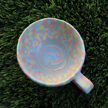 Rainbow • Nerikomi Porcelain Small Mug • 4-5 oz - Ellie Studio - Rainbow - Ellie Studio