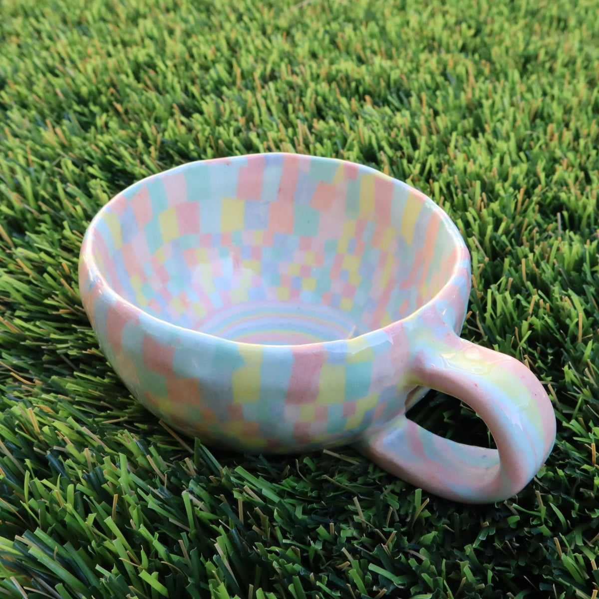 Rainbow • Nerikomi Porcelain Small Mug • 4-5 oz - Ellie Studio - Rainbow - Ellie Studio