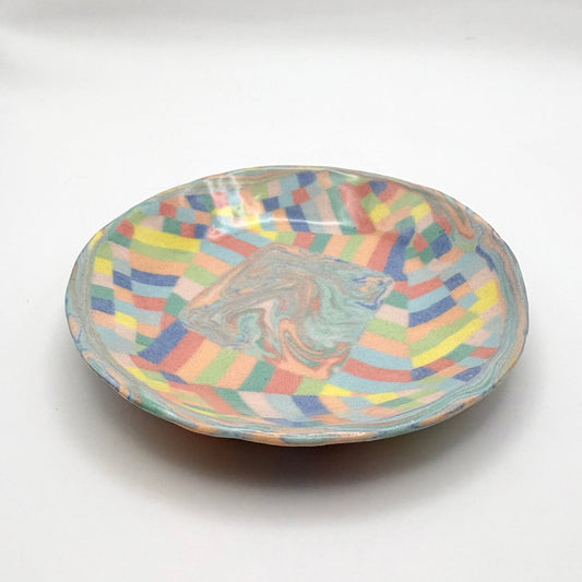 Rainbow • Nerikomi Porcelain Small Plate / Saucer • 4 - 5 inches - Ellie Studio - Rainbow - Ellie Studio