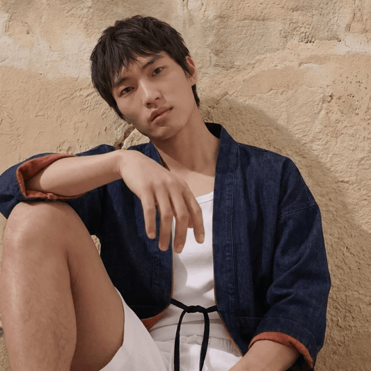 Reversible Indigo | Modern Unisex Haori Jacket - Ellie Studio - S - CREST