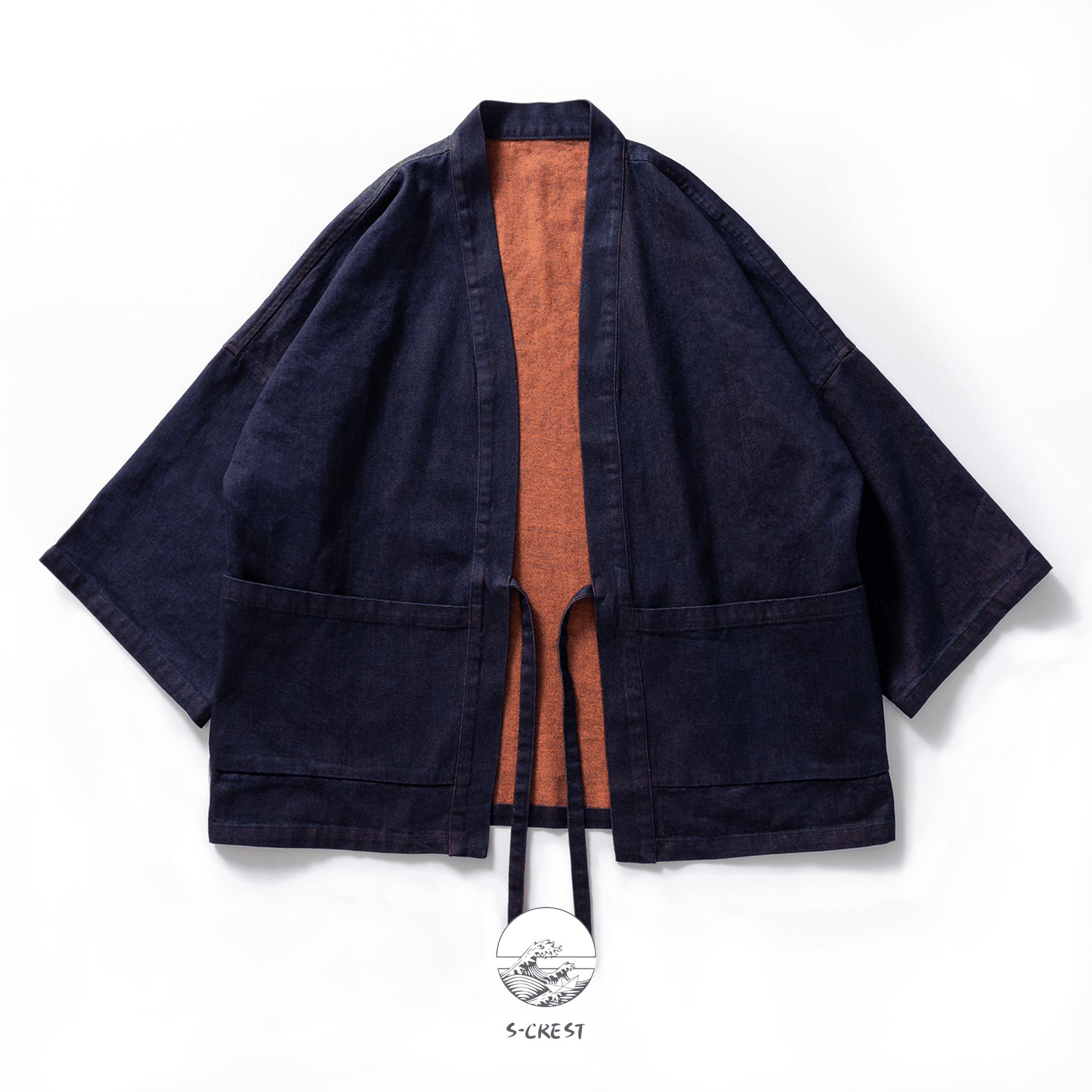 Reversible Indigo | Modern Unisex Haori Jacket - Ellie Studio - S - CREST