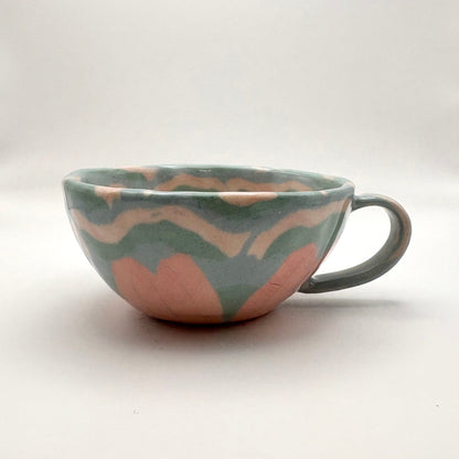 Sakura • Nerikomi Porcelain Large Mug • 9 - 10 oz - Ellie Studio - Sakura - Ellie Studio
