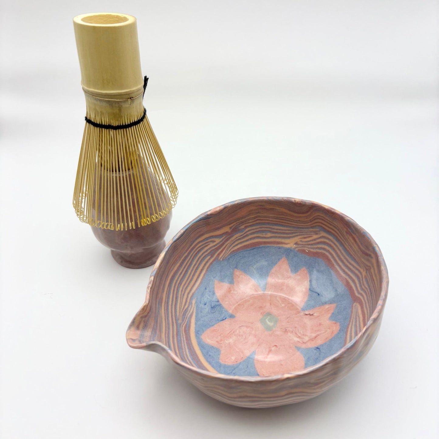 Sakura • Nerikomi Porcelain Matcha Bowl • 12 oz - Ellie Studio - Sakura - Ellie Studio
