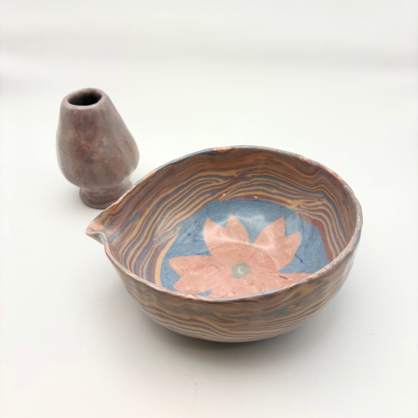 Sakura • Nerikomi Porcelain Matcha Bowl • 12 oz - Ellie Studio - Sakura - Ellie Studio