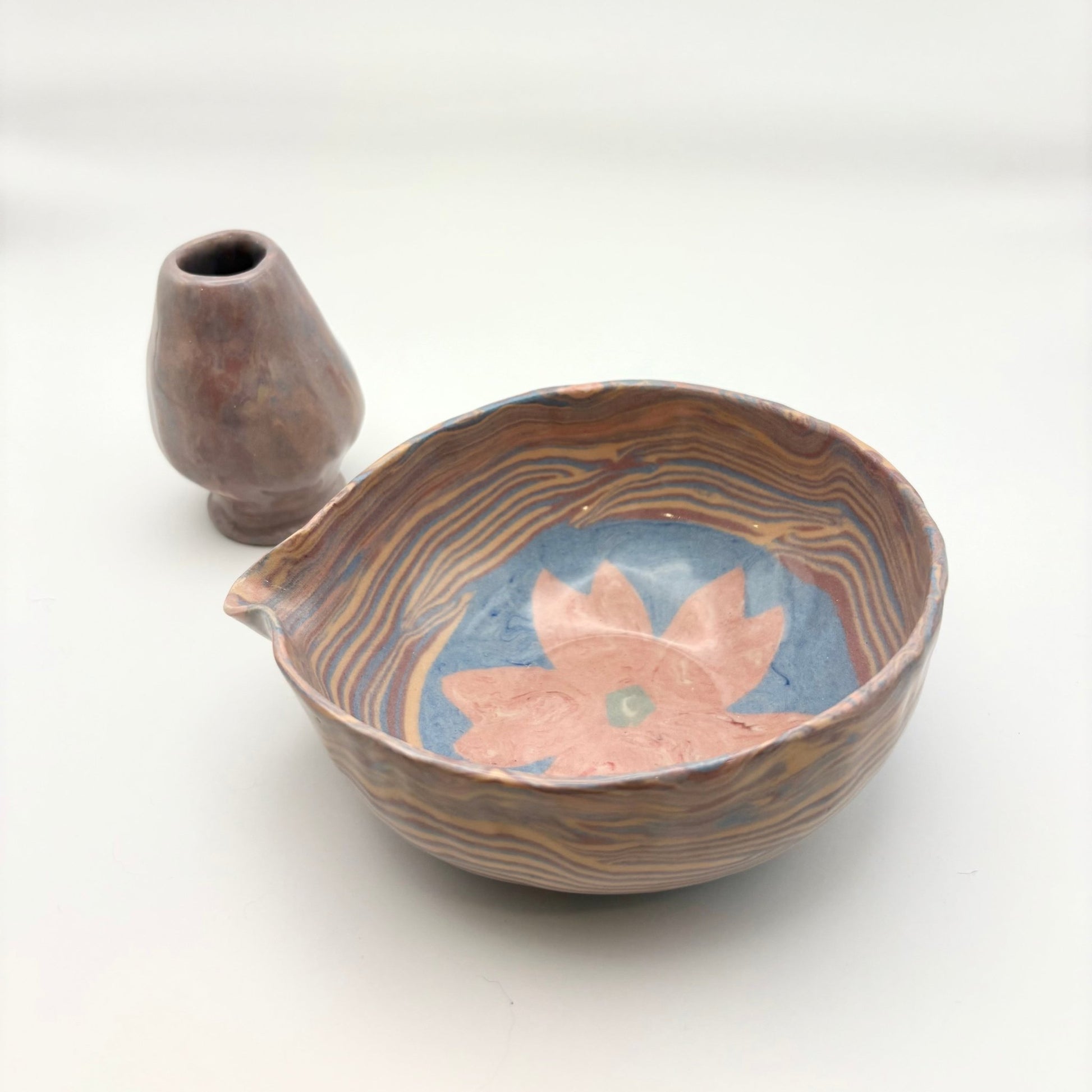 Sakura • Nerikomi Porcelain Matcha Bowl • 12 oz - Ellie Studio - Sakura - Ellie Studio